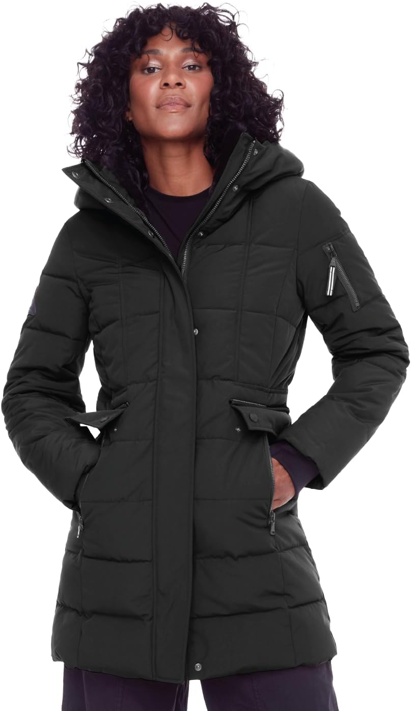 Insulated Vegan Down Parka - Water-Repellent Hooded Coat