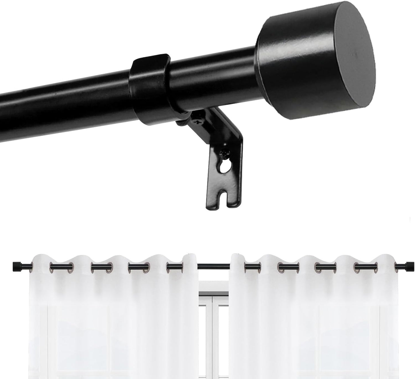 Blackout Elegance: Adjustable Curtain Rods by Joydeco