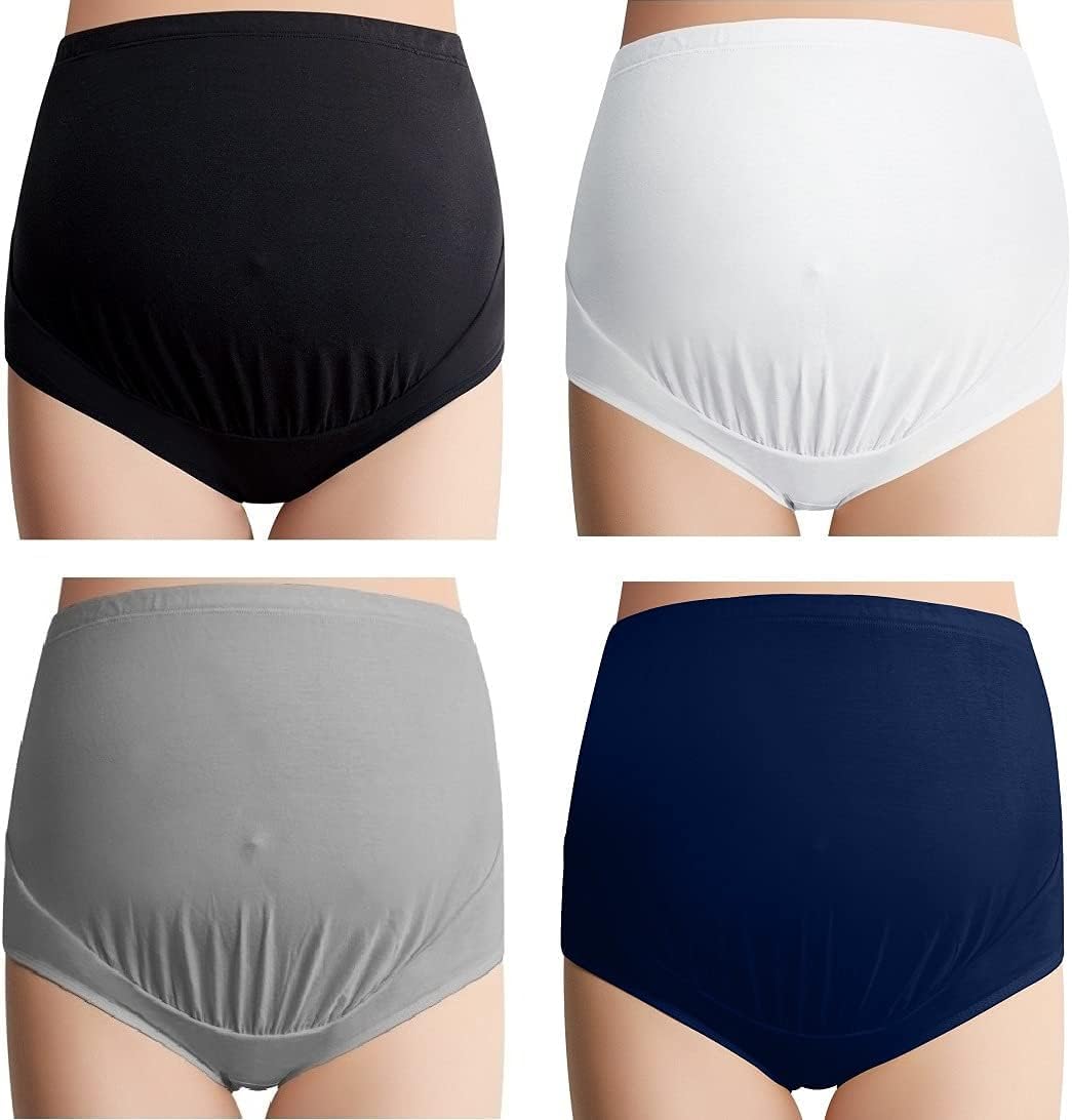Mama Cotton Women's Over The Bump Maternity Panties for Comfort