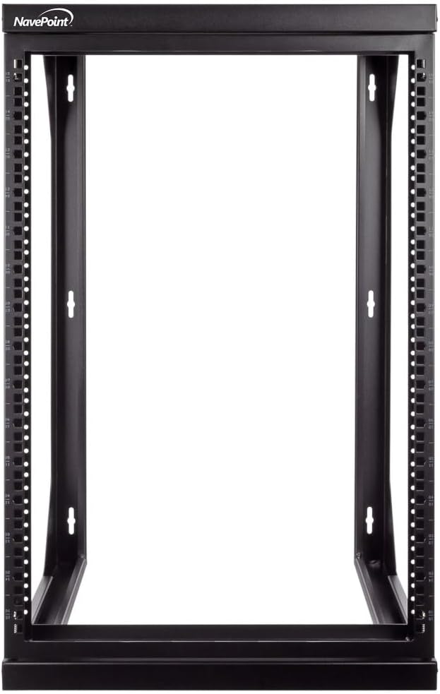 NavePoint 15U Open Frame Server Rack for IT Network Equipment
