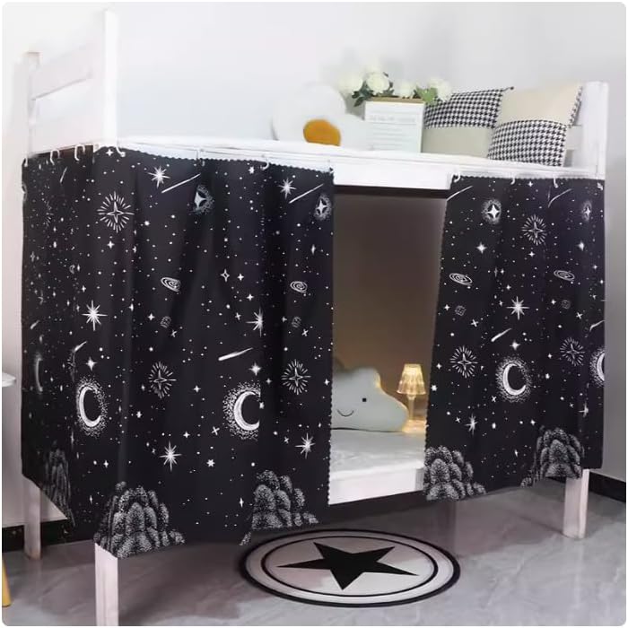 Blackout Moon Bed Curtains by HAOZAIKEJI