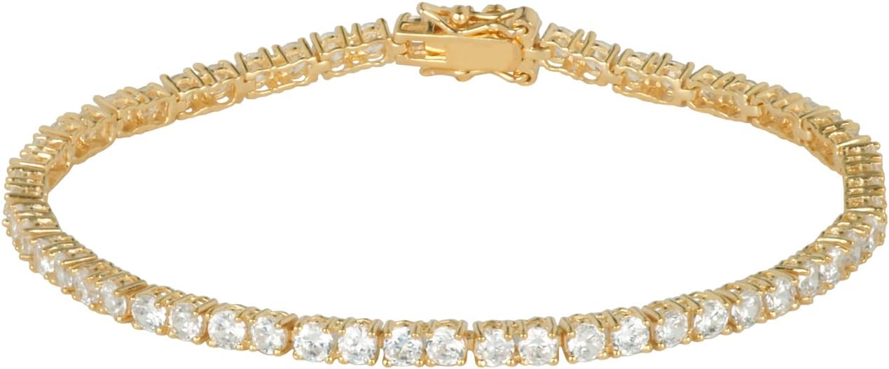 Classic Tennis Bracelet with Round Cut Cubic Zirconia Sparkle