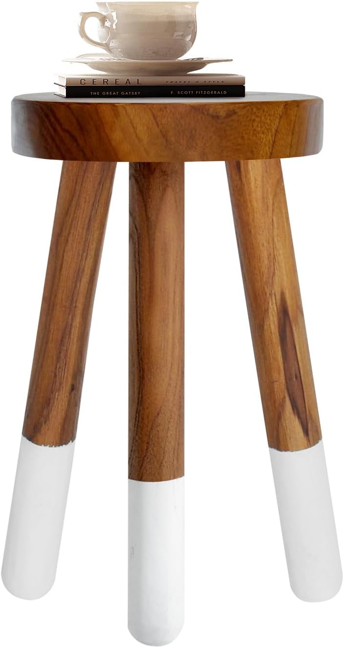 Teak Wood 9in Round Plant Stand for Multi-Purpose Use