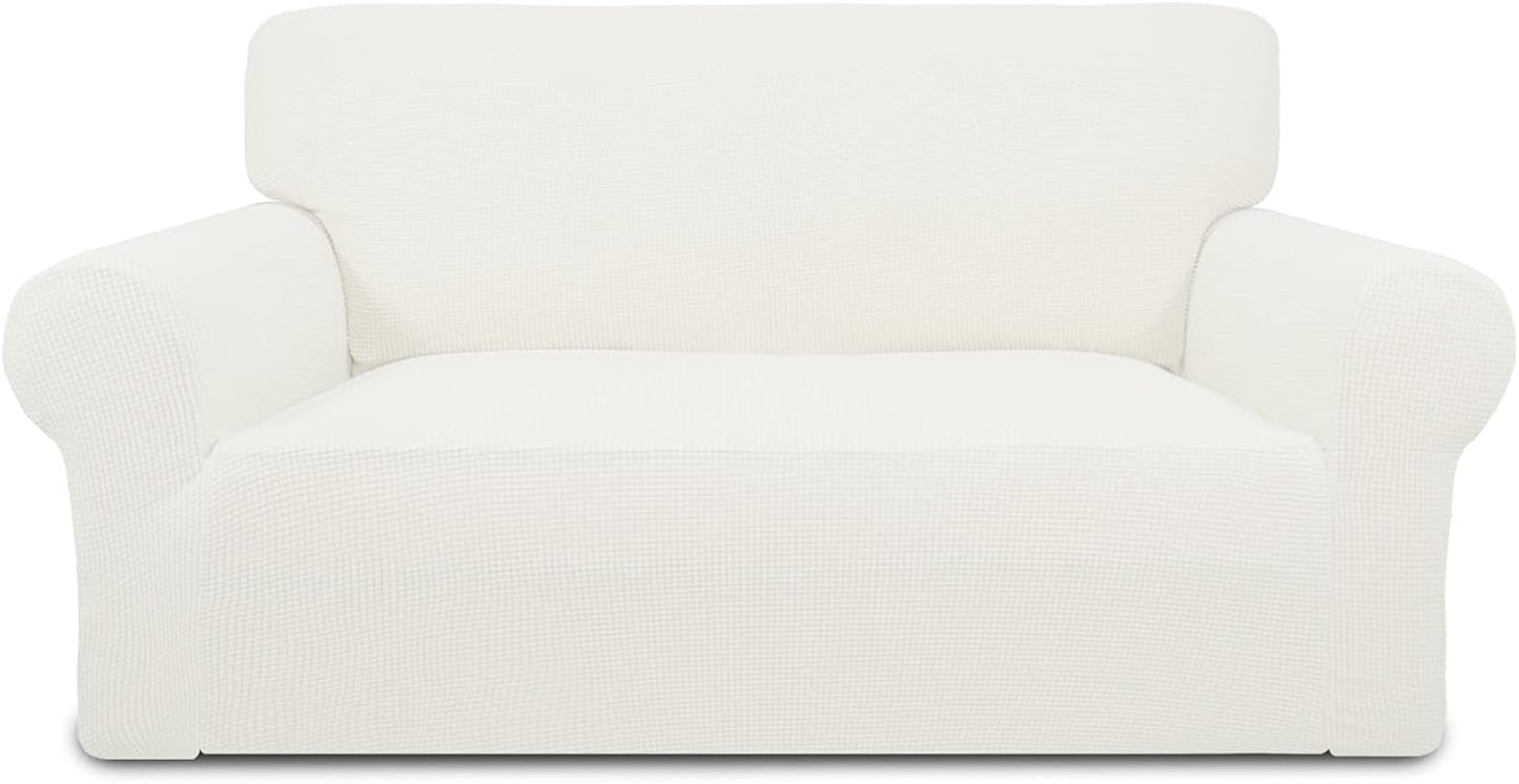 PureFit Stretch Loveseat Sofa Slipcover for Kids, Cream Color