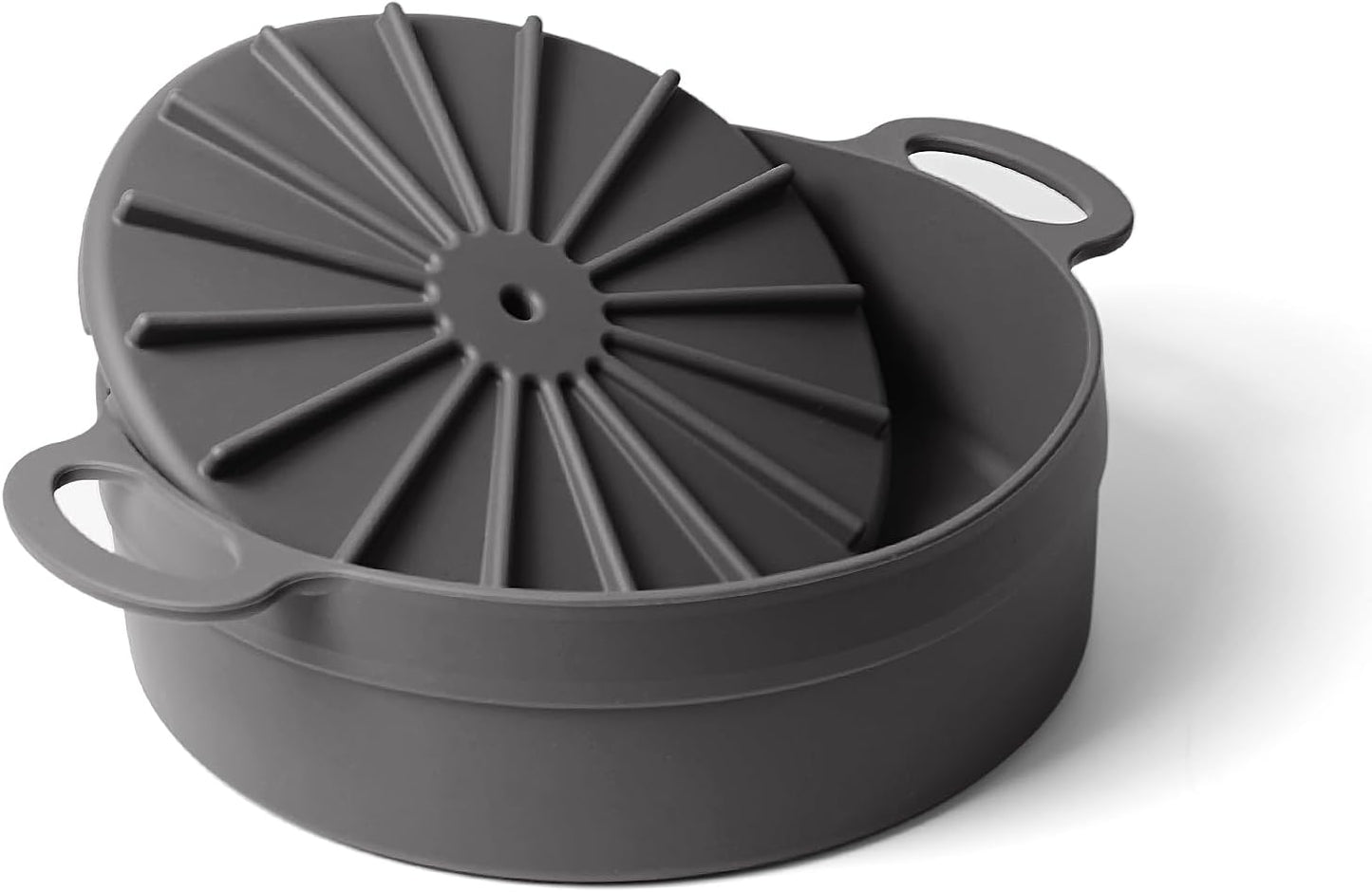 Modern Grey Silicone Liner | Detachable, Reusable | for Air Fryer - 6.3 Inch