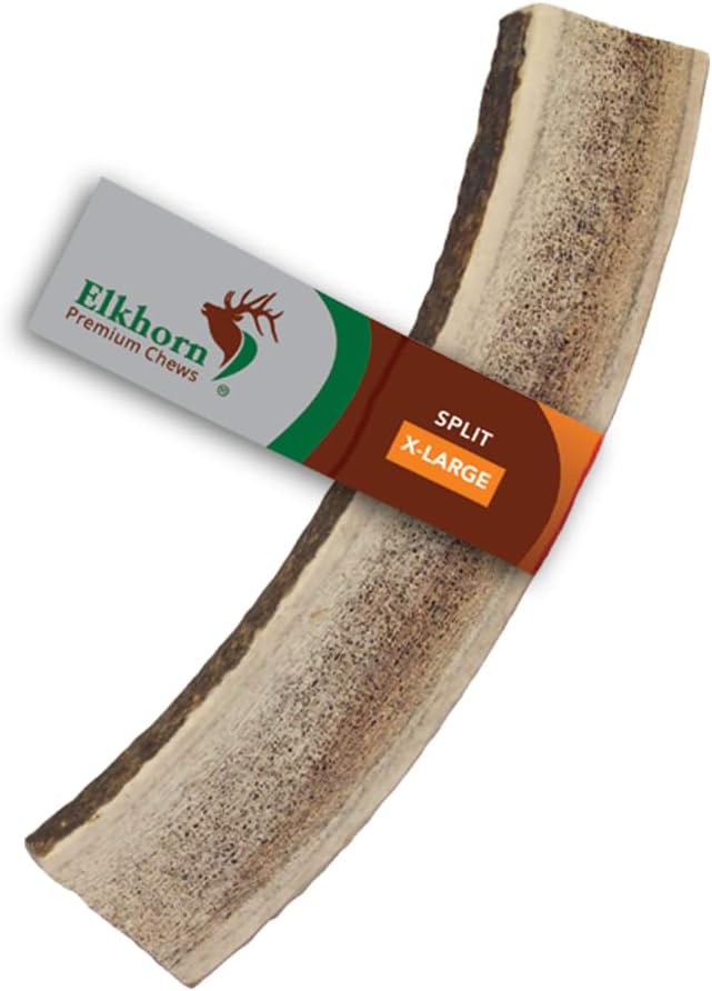 X Large Split Premium Grade Elk Antler Chew for 50+ lb Dogs