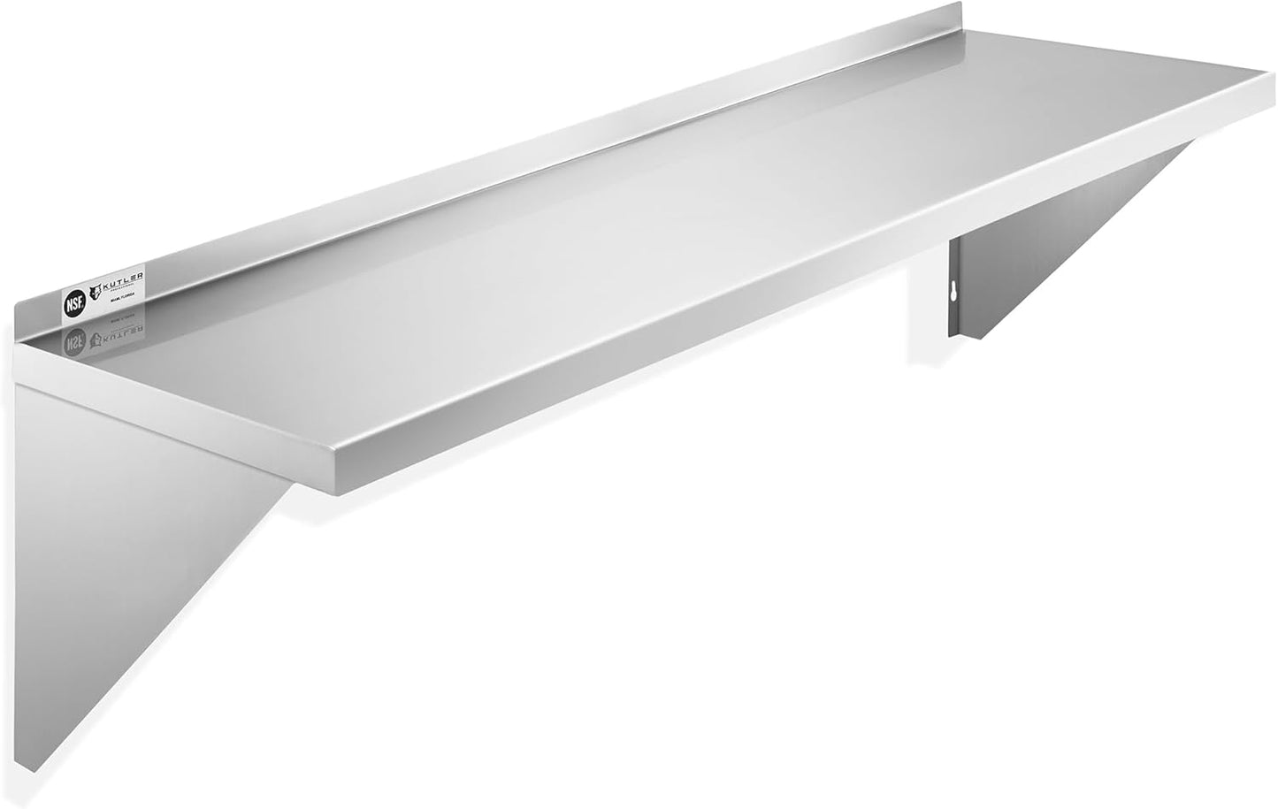 KUTLER Stainless Steel Wall Shelf - Durable 12in x 48in Design