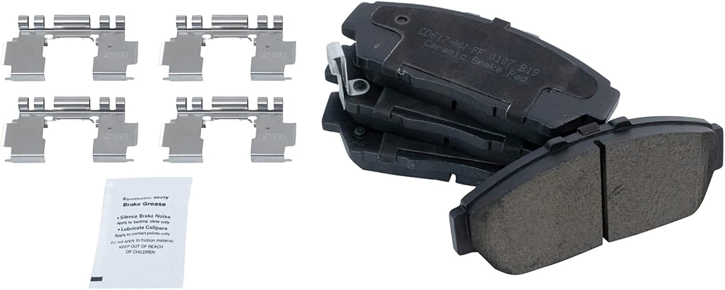 TRQ Front Brake Pads Ceramic for Acura Integra and Honda Civic