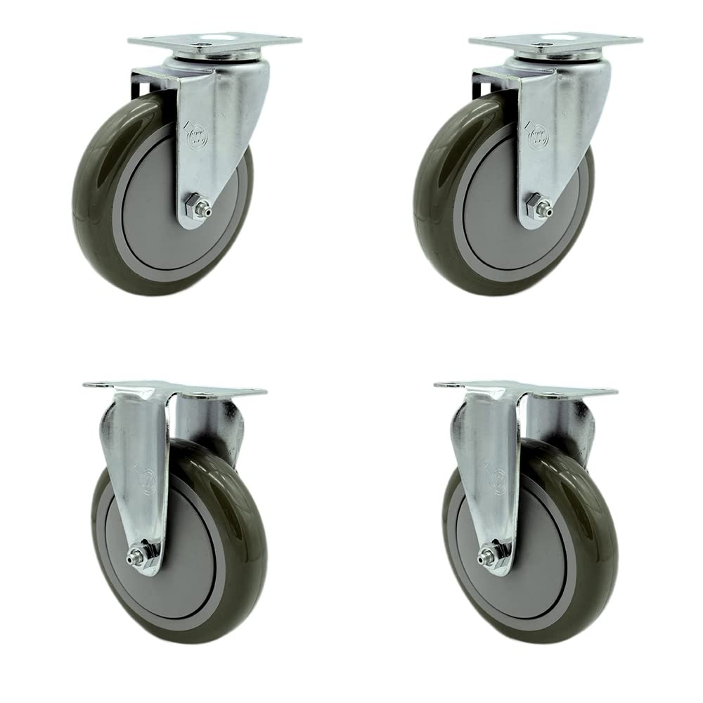 Service Caster 5in Casters for Rubbermaid 4400, 4500 Series