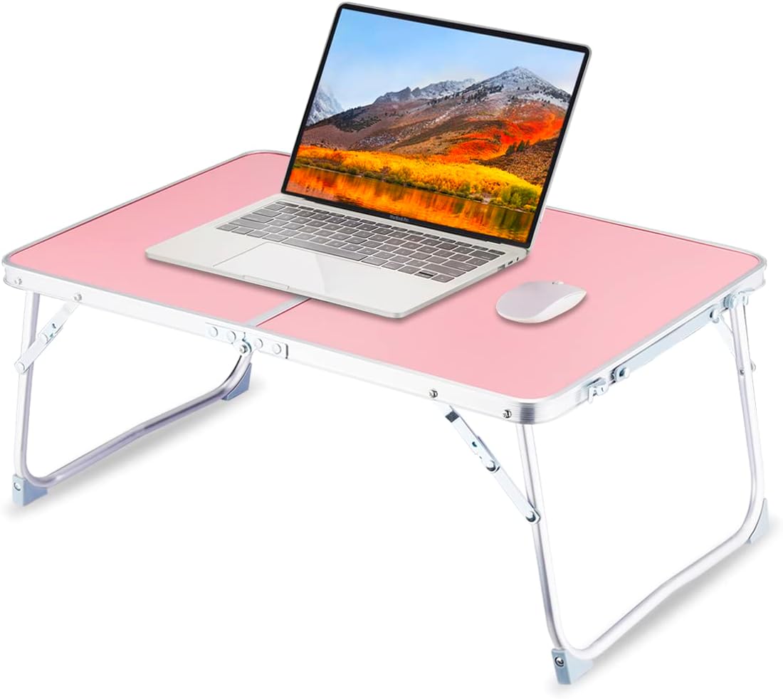 Portable Pink Laptop Desk - Space-Saving Lap Tray by SUVANE