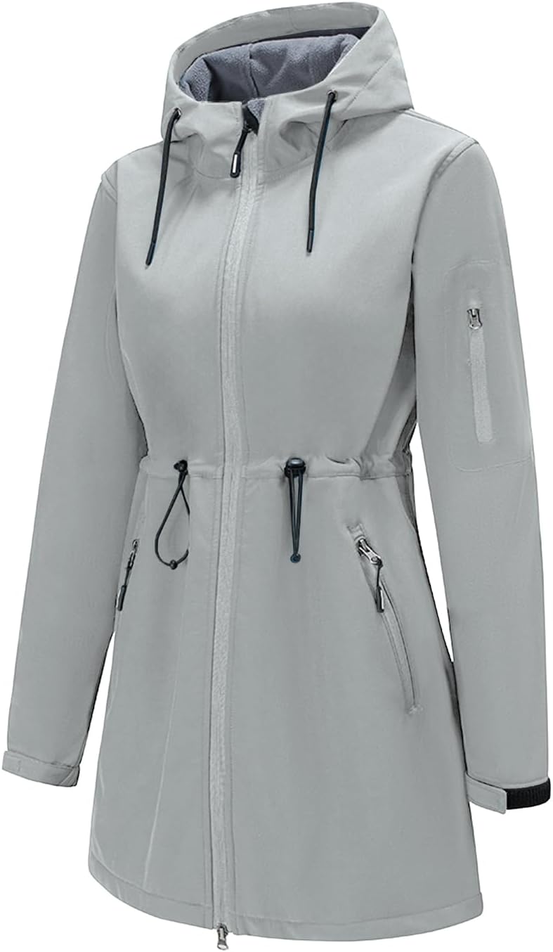 FARVALUE Women's Long Softshell Jacket Waterproof and Warm
