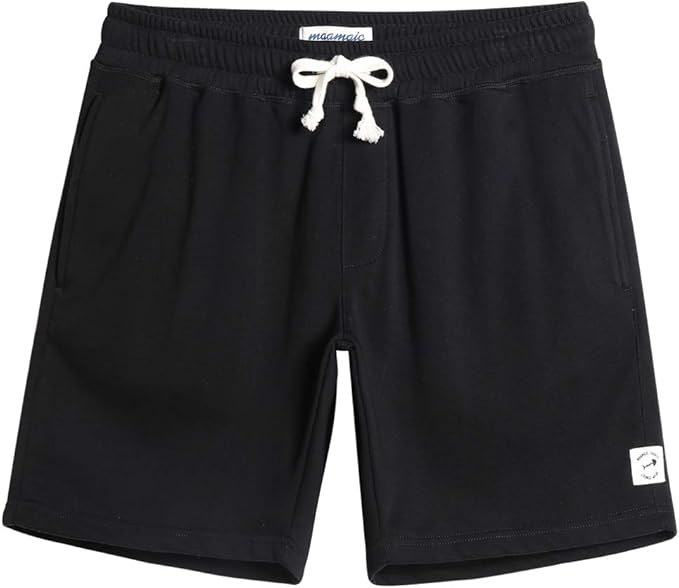 maamgic Mens Sweat Shorts 7in Above Knee for Gym and Lounge