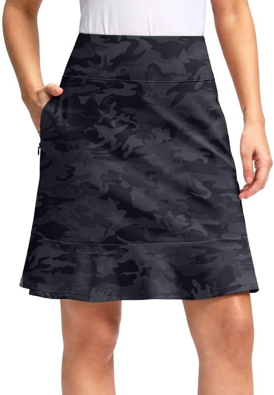 Viodia 20 Inch Knee Length Skorts for Women with Pockets