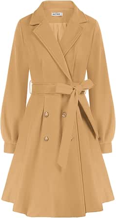 GRACE KARIN Women's Trench Coat Double Breasted A Line Style