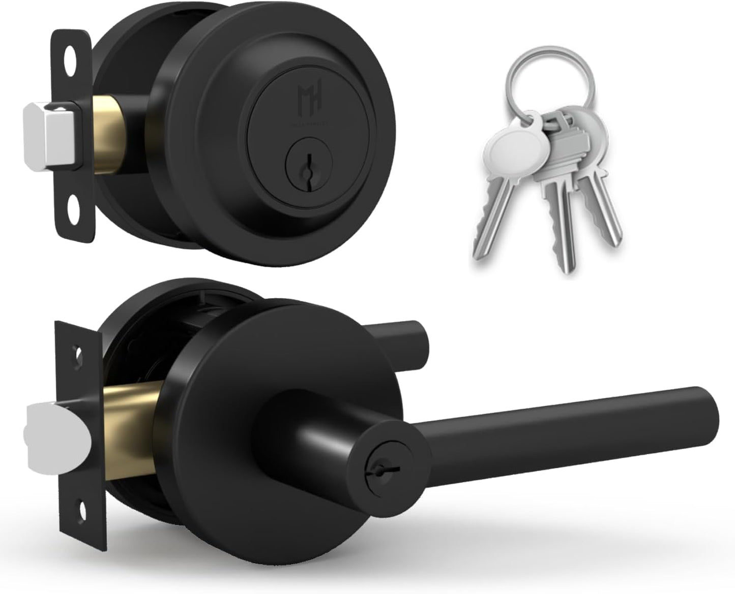 Mega Handles Ronn Combo Pack: Heavy Duty Entry Lever Lock Set