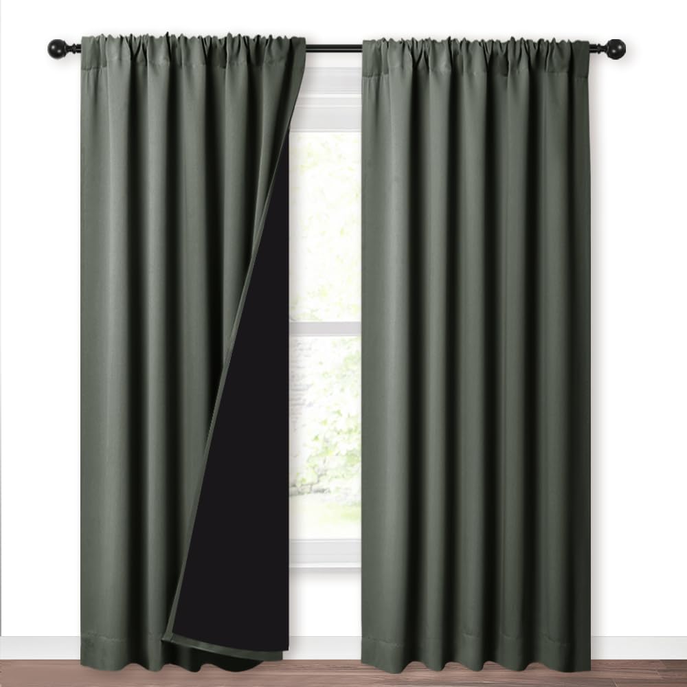 NICETOWN 100% Blackout Curtains for Living Room Privacy Protection