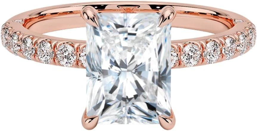 1-3 CT Moissanite Engagement Ring in Solid Gold & Silver