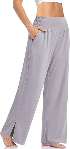UEU Womens Wide Leg Yoga Pants High Waisted Casual Joggers