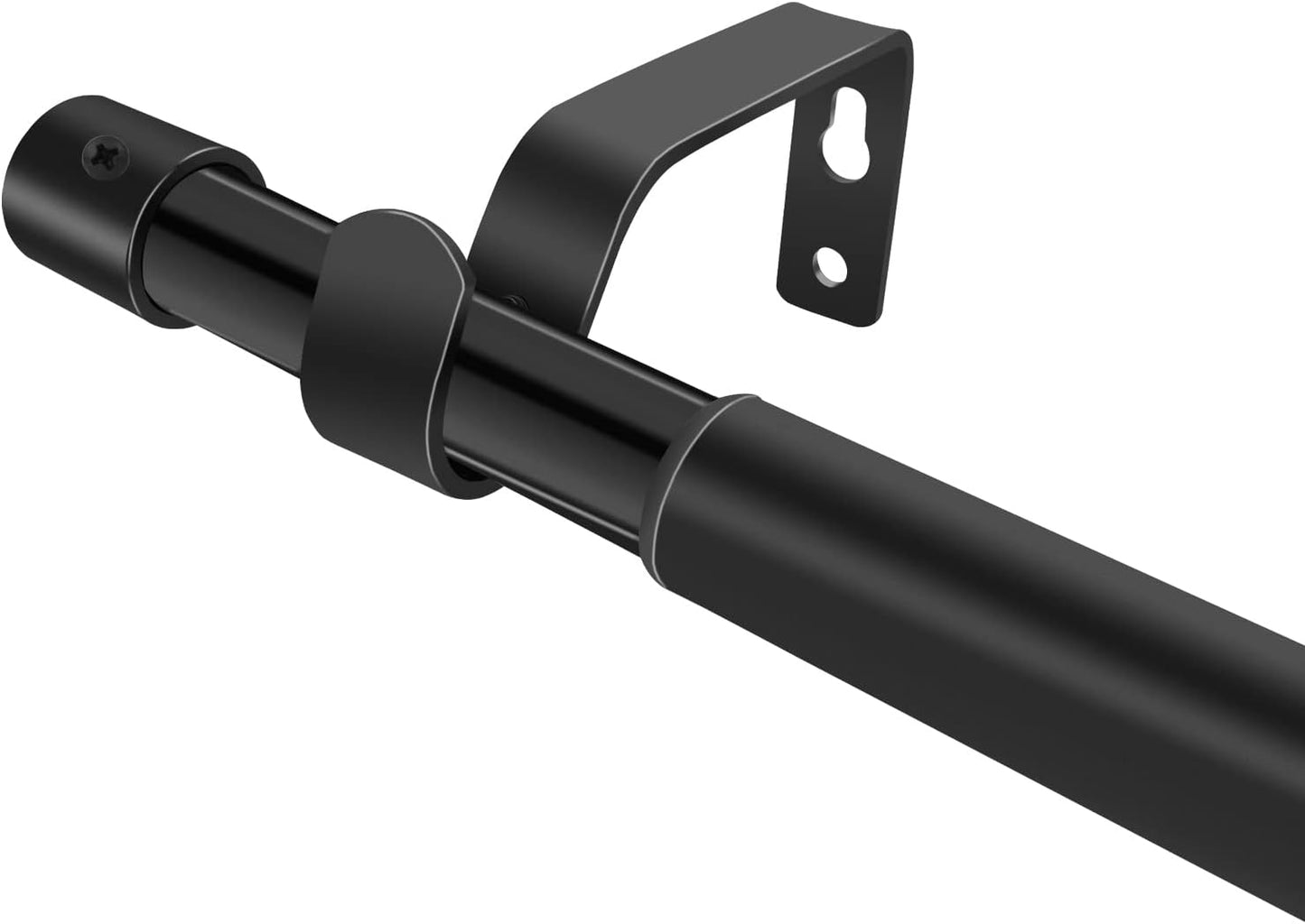 Adjustable Black Curtain Rod 36-65 Length - Easy Install for Any Window
