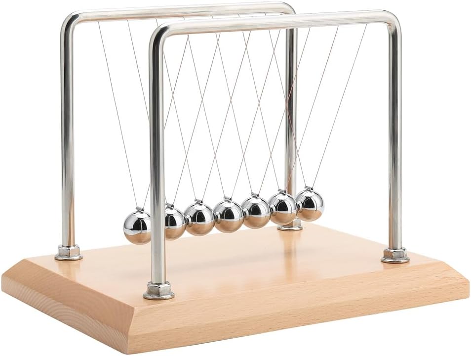 CERROPI Large Newtons Cradle Pendulum with 7 Balls for Office