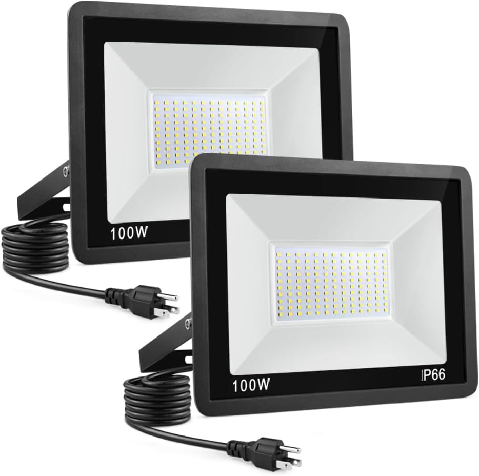 100W LED Flood Light Outdoor for Yard Garage Garden Patio