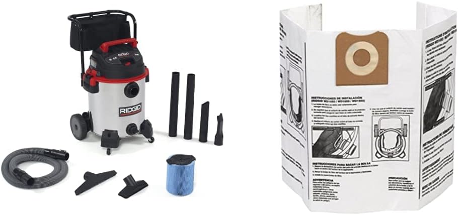 RIDGID 16-Gal Wet Dry Vacuum Bundle with Dust Bags for Home Use
