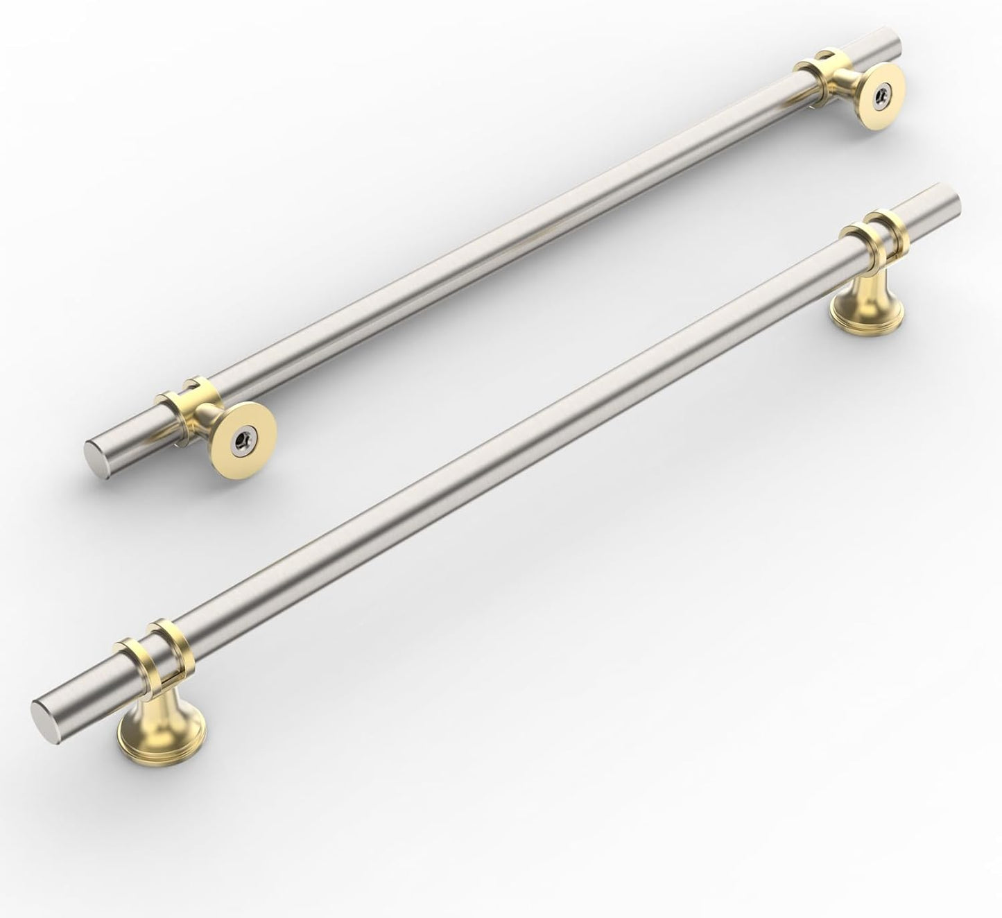 Amerdeco 10 Pack Brushed Satin Nickel and Gold Cabinet Pulls