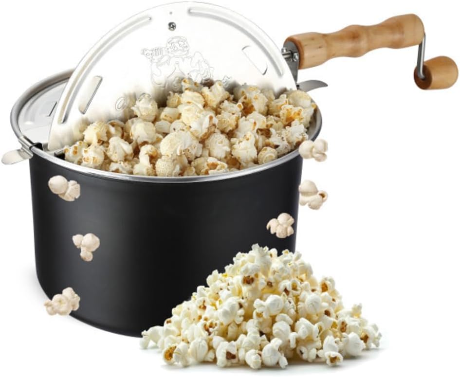 Stovetop Popcorn Maker for Movie Nights - 6.5-Quart Pan