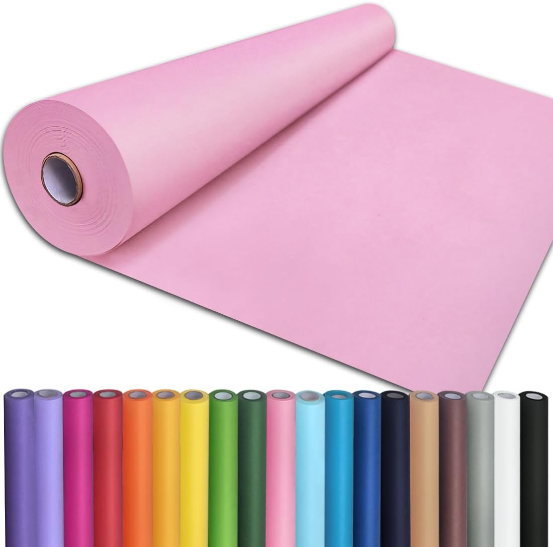 PerkHomy Light Pink Kraft Paper Roll for Crafting and Wrapping