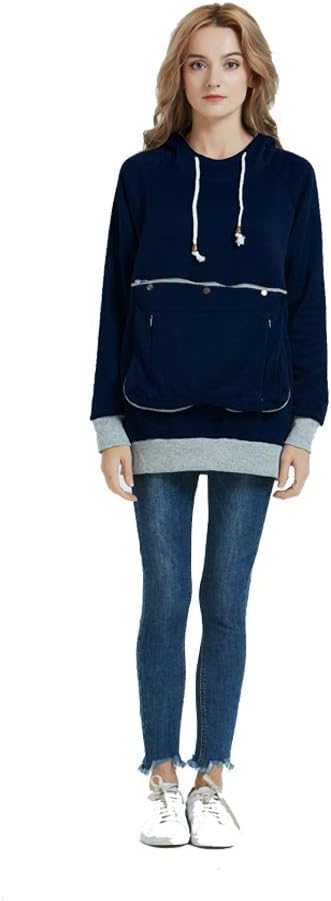 Pet Pouch Hoodie Carrier Sweatshirt for Women - Cozy & Stylish