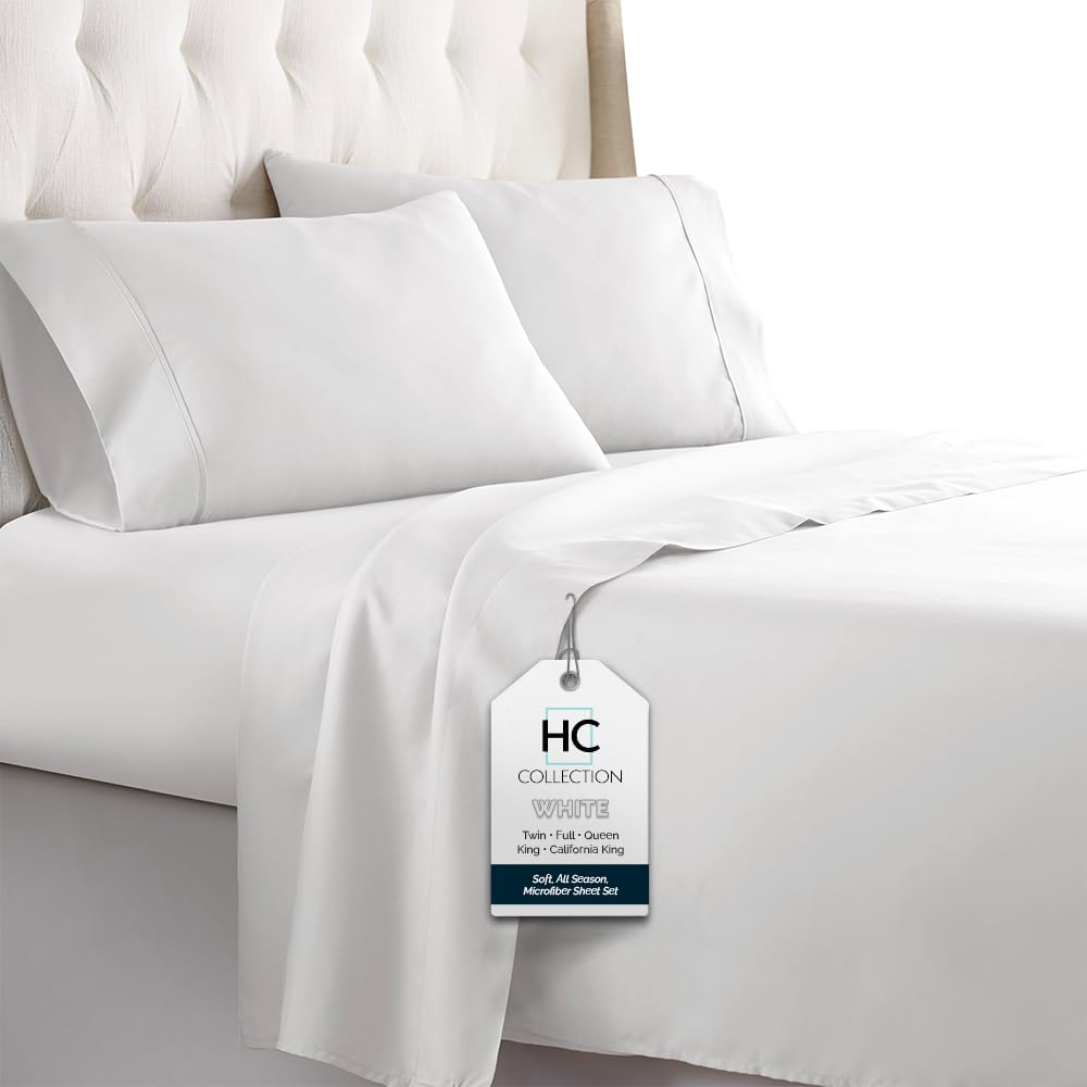 HC COLLECTION King Bed Sheets Set - Ultra Soft Microfiber Luxury
