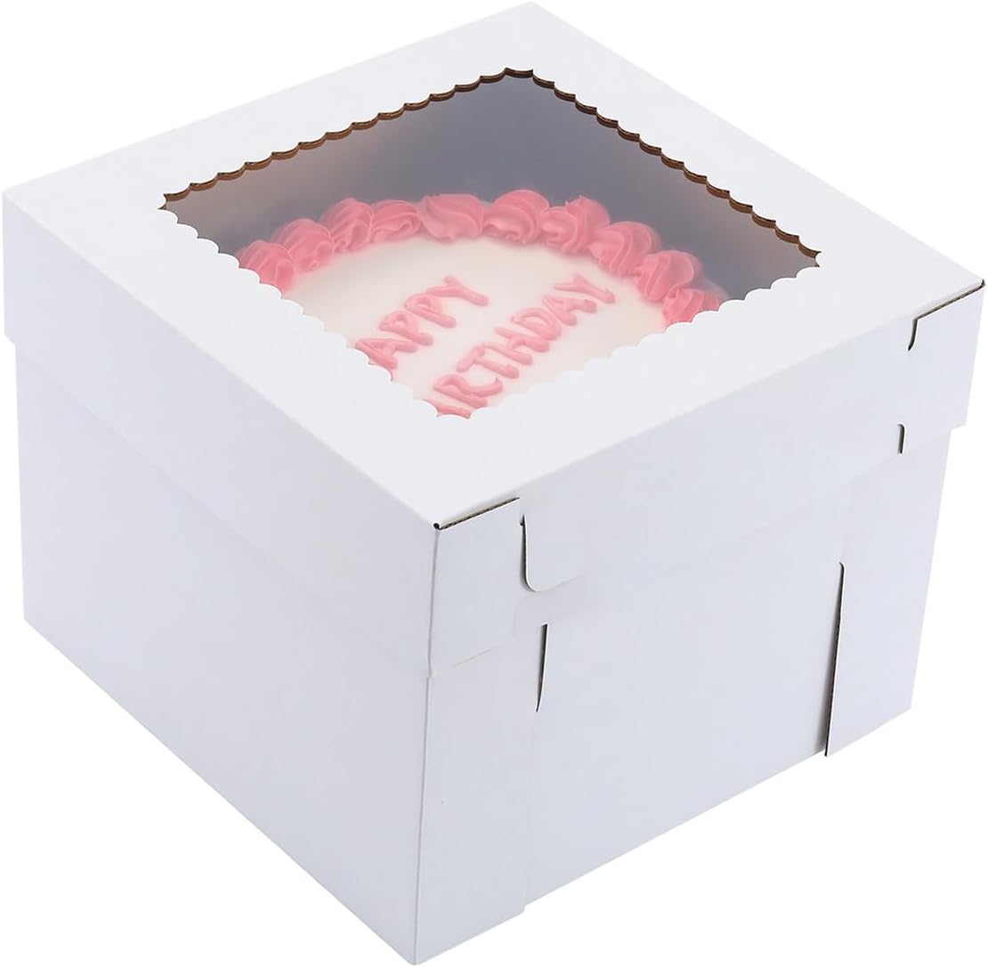 Tall Cake Boxes for Tier Cakes 16x16x14 Inch - 3 Pack