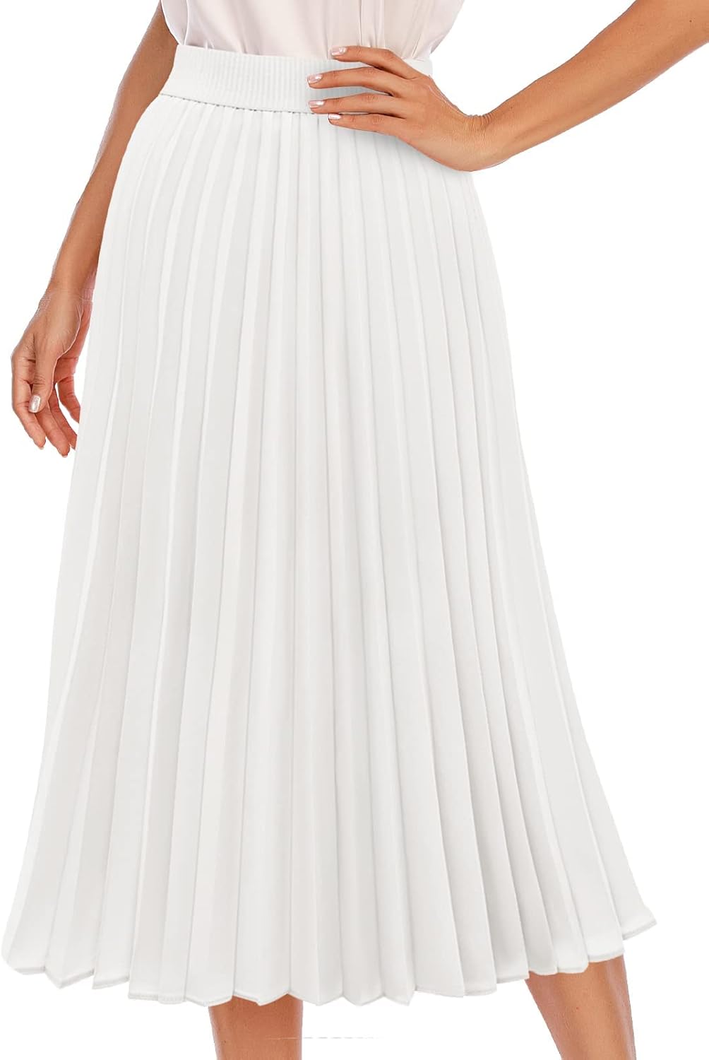 DRESSTELLS Pleated Midi Skirts for Women - Stylish and Versatile