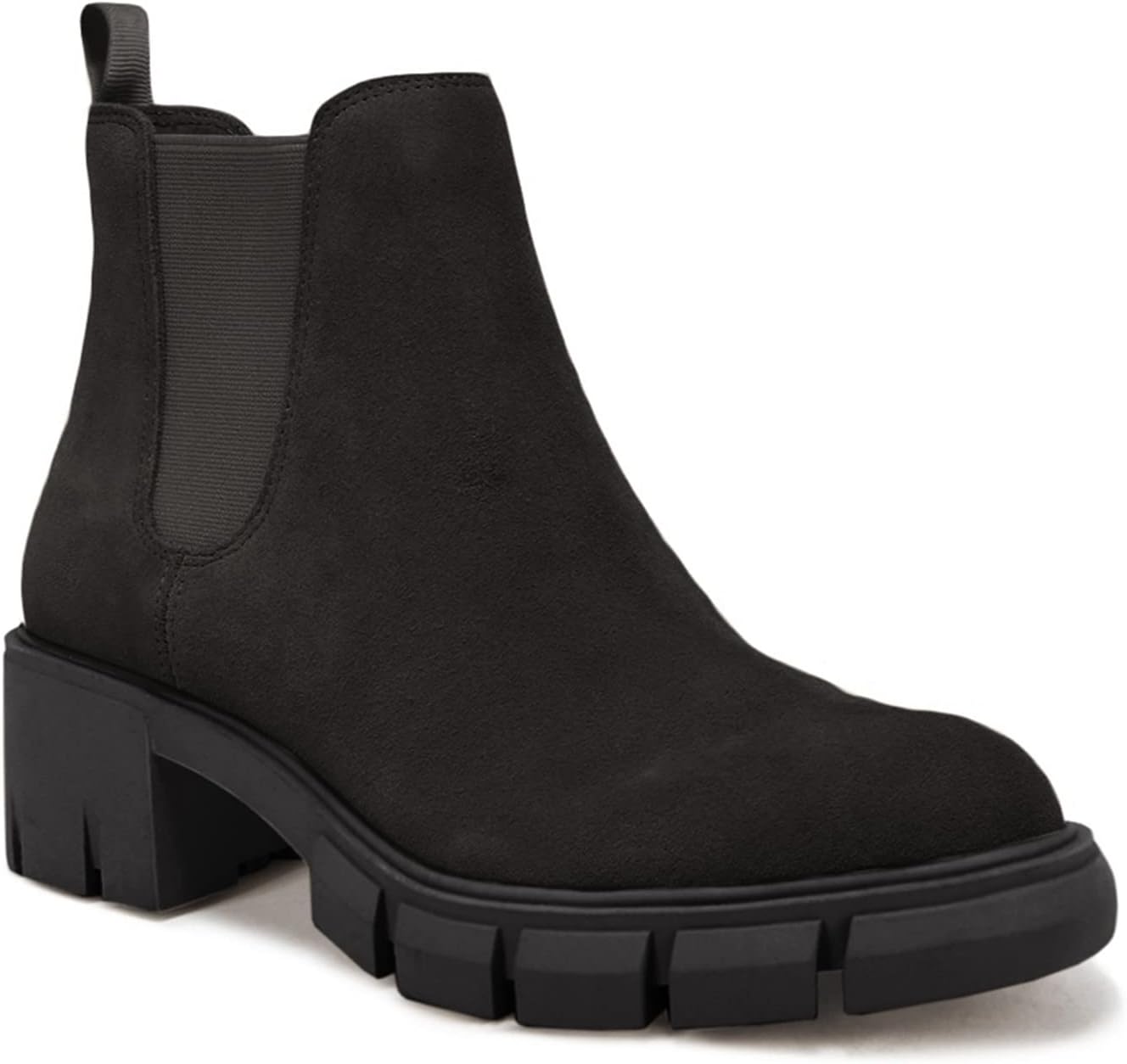 Juliet Holy Womens Chunky Block Heel Chelsea Ankle Booties