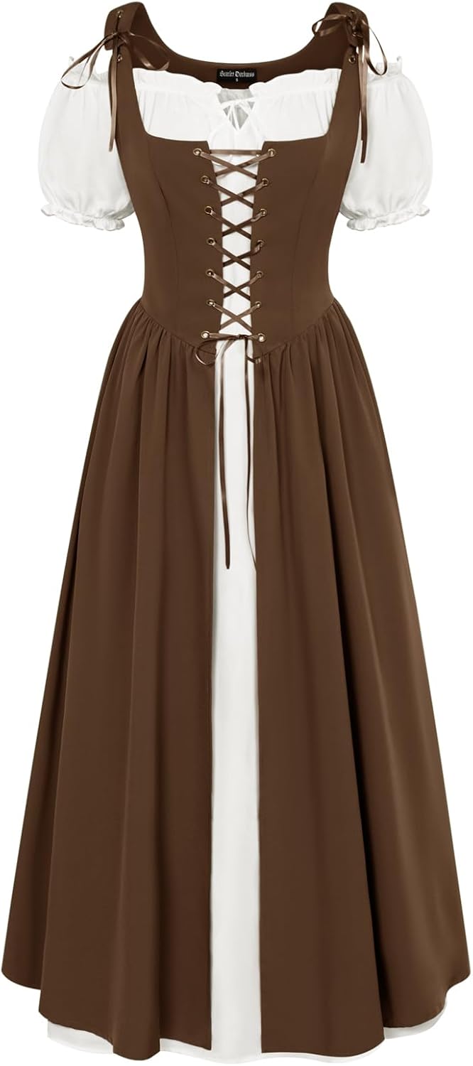 Scarlet Darkness Halloween Renaissance Costume for Women Peasant Dress