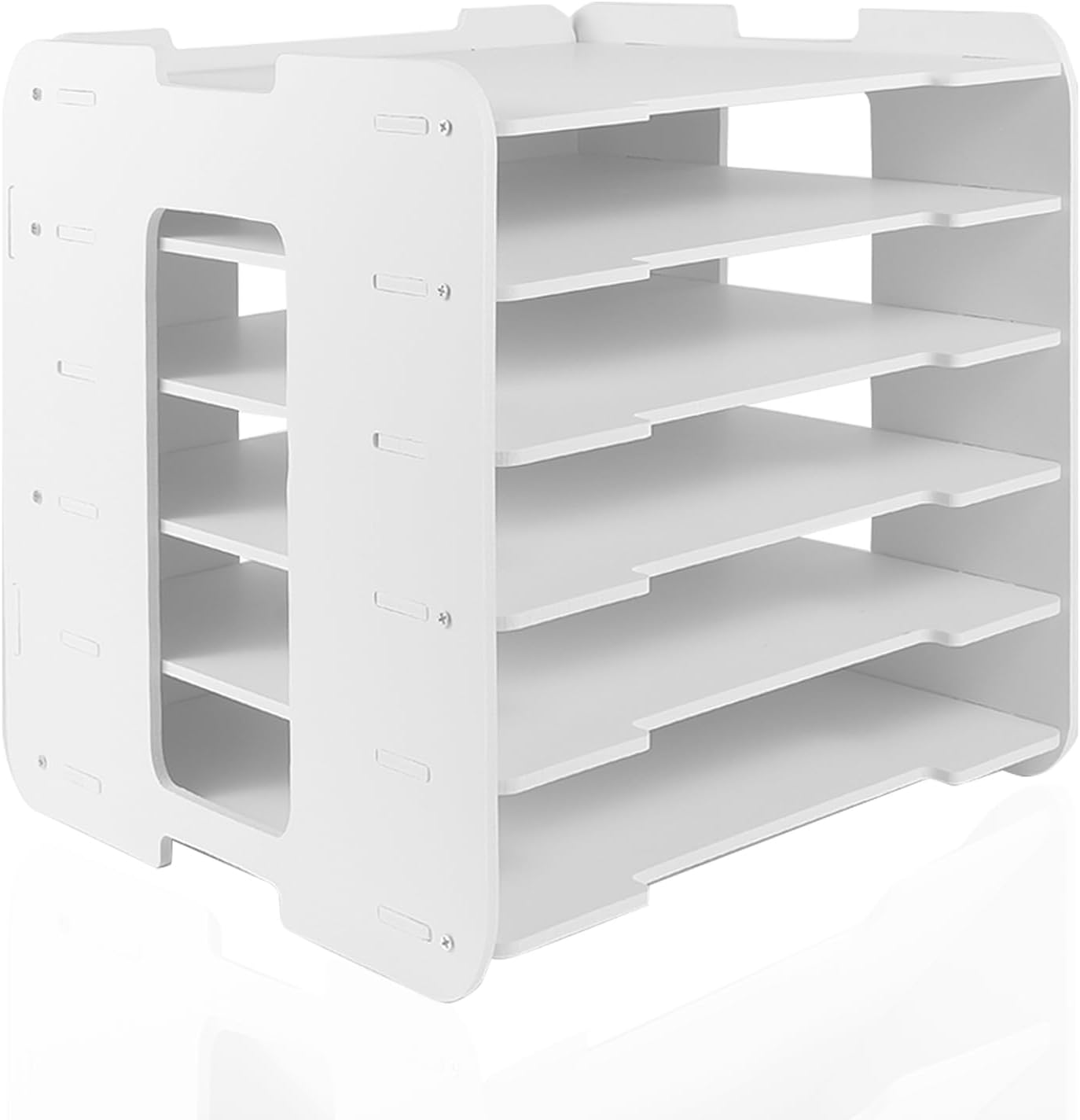 White 6-Tier Paper Organizer - Stackable File & Scrapbook Holder