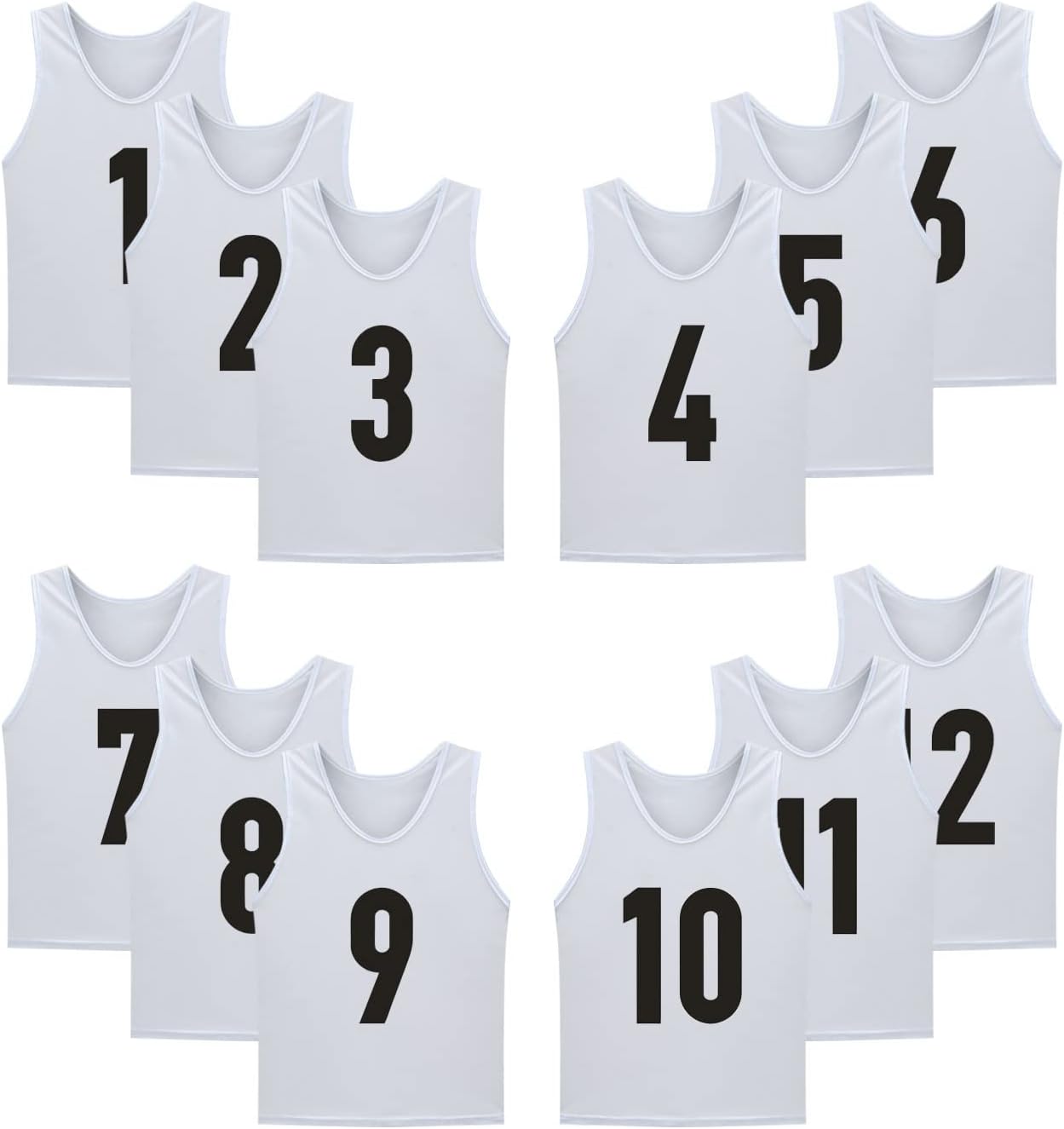Numbered Jerseys for Team Training and Scrimmage Activities