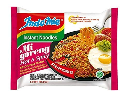 Indomie Mi Goreng Instant Noodles Hot & Spicy Flavor Pack of 40