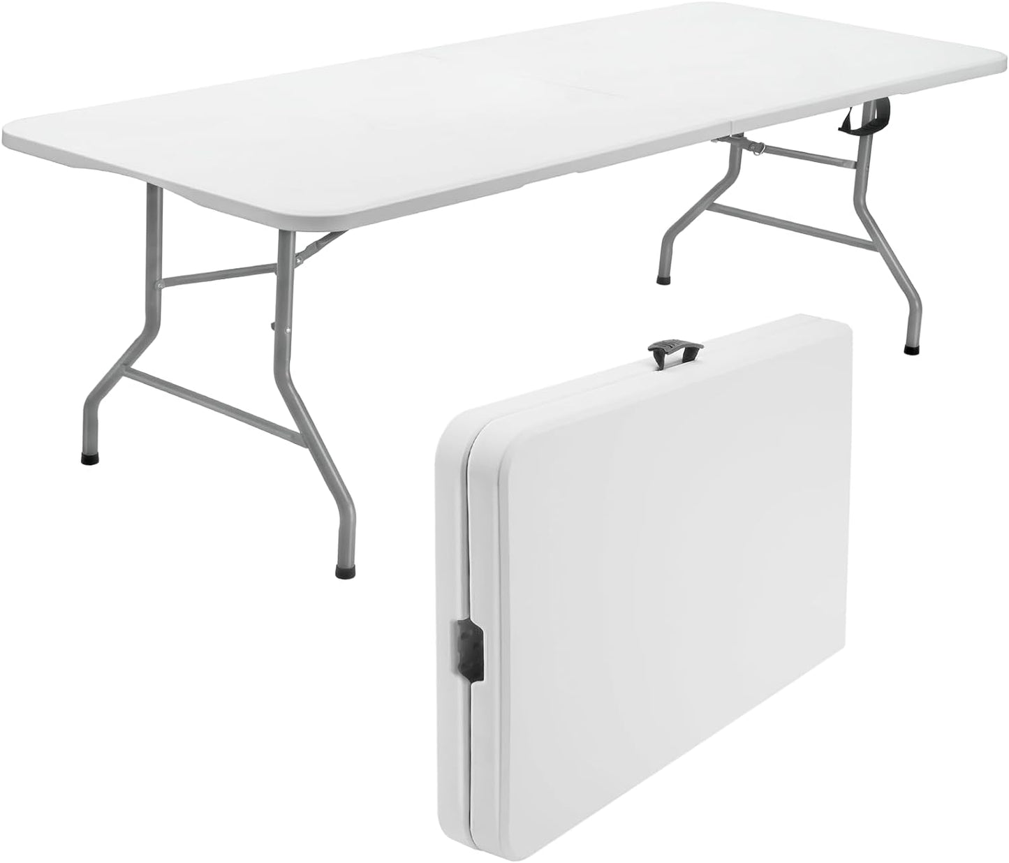 SKOK Folding Picnic Table 8FT - Portable Utility Table for Events
