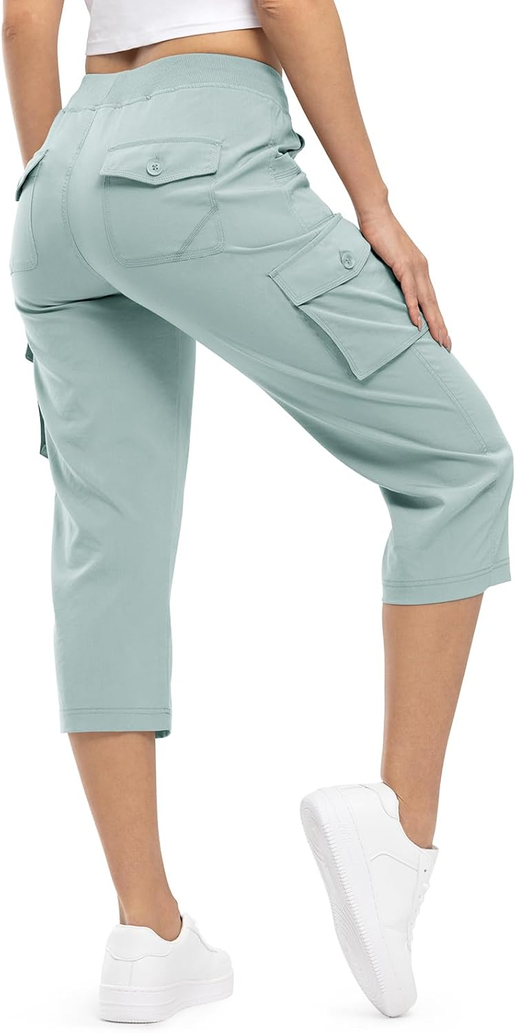 TBMPOY Womens Cargo Capris Lightweight Hiking Pants for Summer