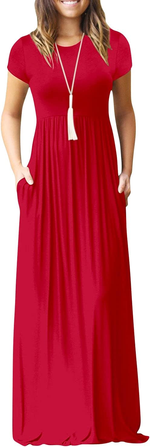DEARCASE Maxi Dress for Women with Pockets - Casual Summer Style