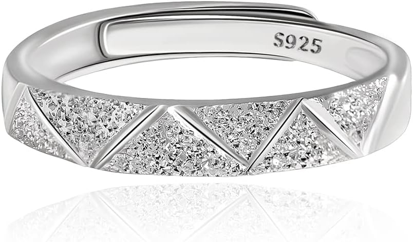 Personalized Adjustable Sterling Silver Couple Rings Set for Love