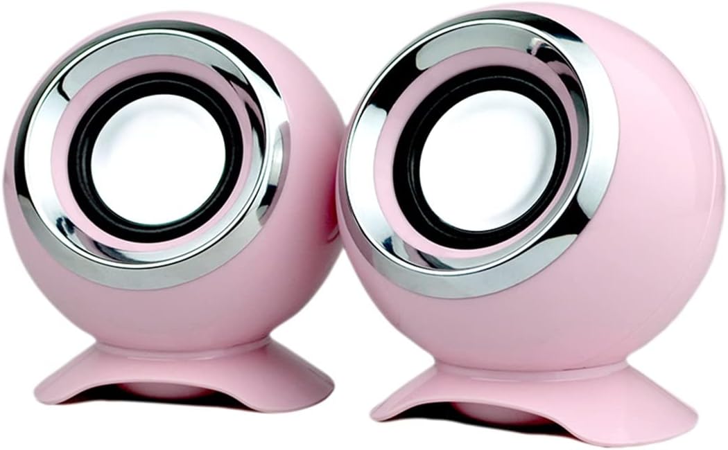 Mini USB Stereo Speakers - Powerful Sound for Your Devices! (Pink)
