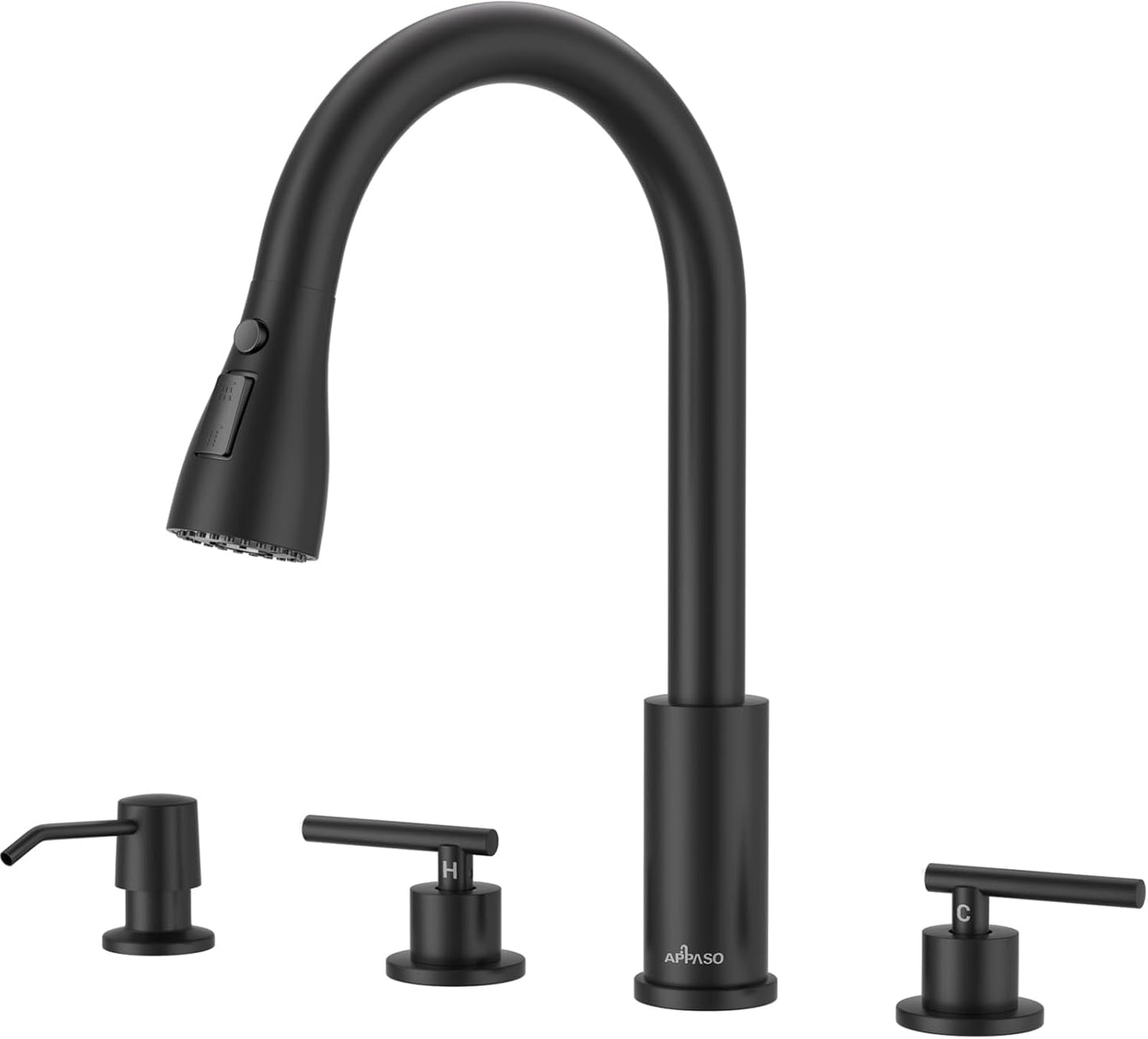Modern High Arc Kitchen Faucet with Soap Dispenser and Sprayer