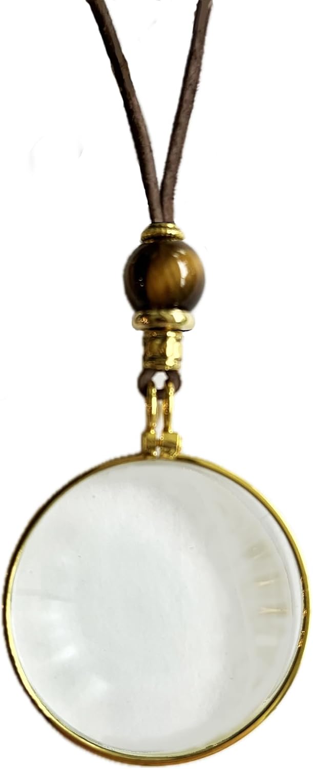 Wendra Magnifying Necklace with Tiger's Eye Crystal for Vision