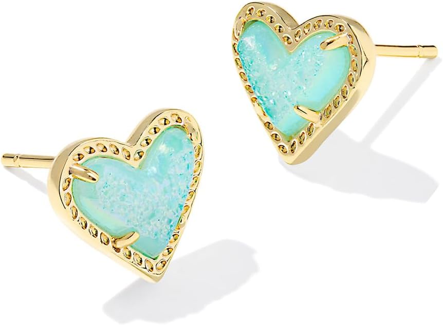 Kendra Scott Ari Heart Stud Earrings for Women in Bright Aqua