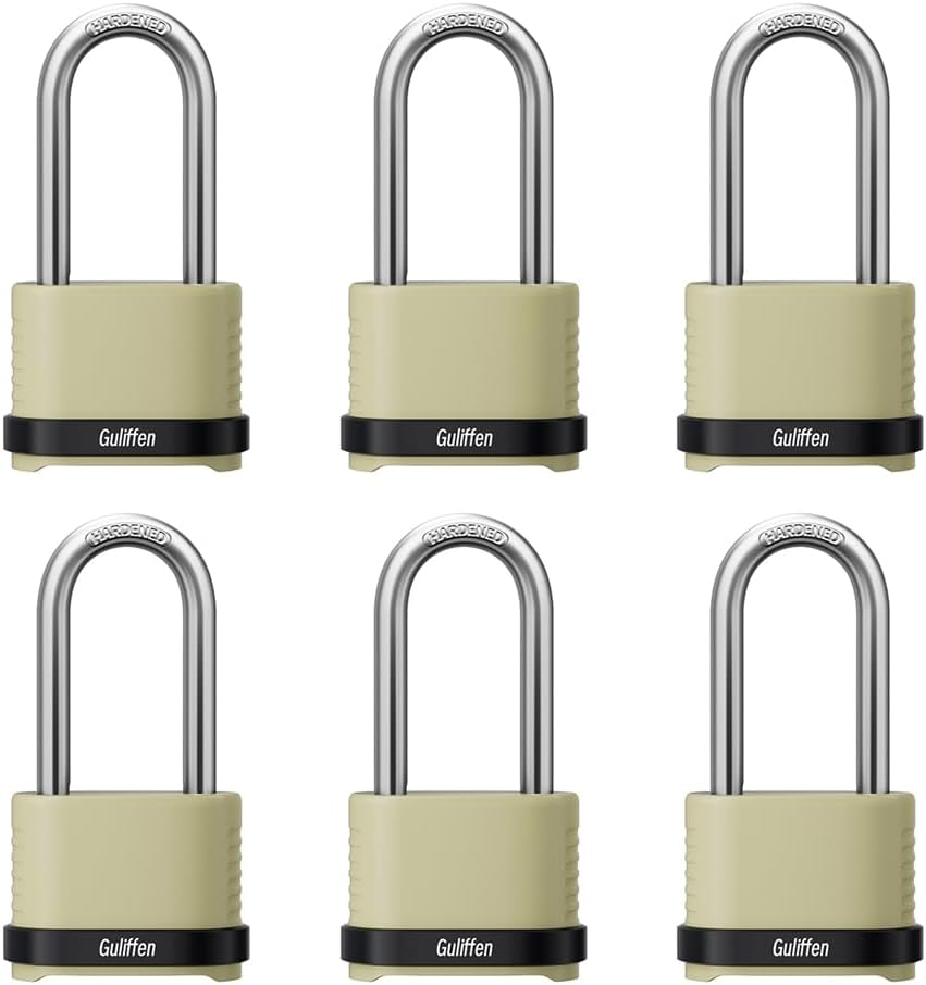 Heavy Duty Combination Padlock for Outdoor Use, 6 Pack