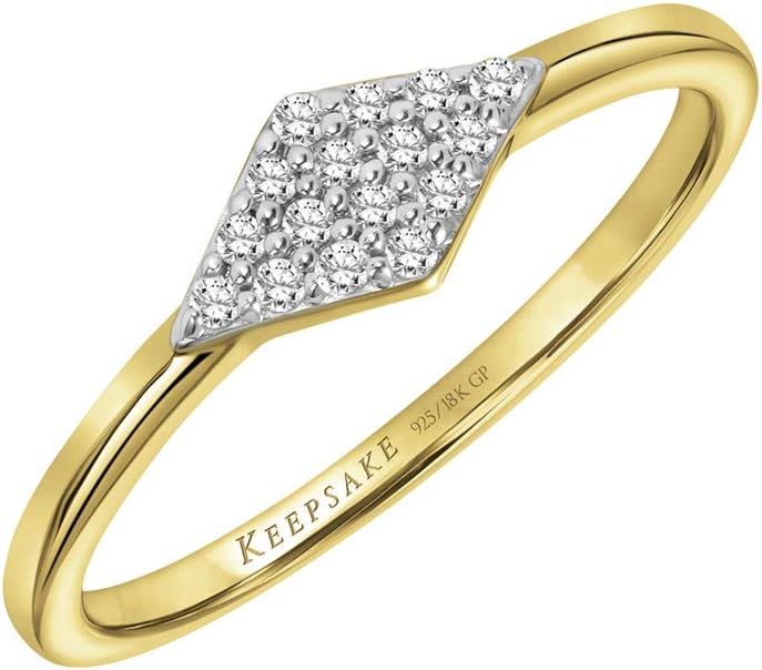 Diamond Shape Fashion Stack Ring in 925 Sterling Silver or Gold
