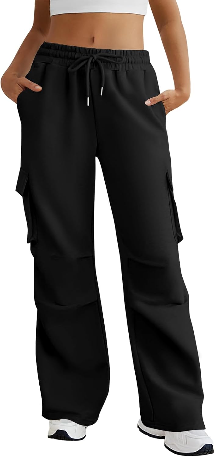 Wide Leg Cargo Sweatpants for Women with Pockets and Style