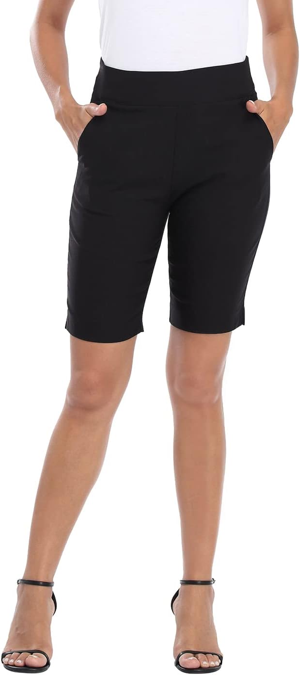 Bermuda Pull On Shorts for Women with Pockets and Comfort